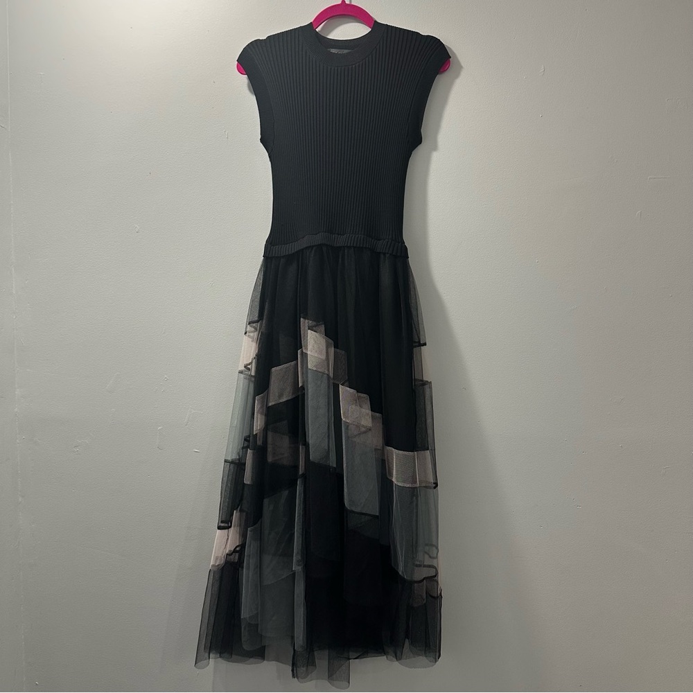 Gracia Black and Gray Knit Top maxi dress